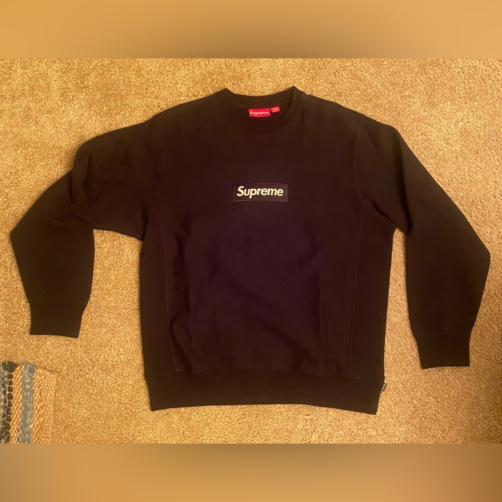 Supreme Box Logo Black Crewneck Large